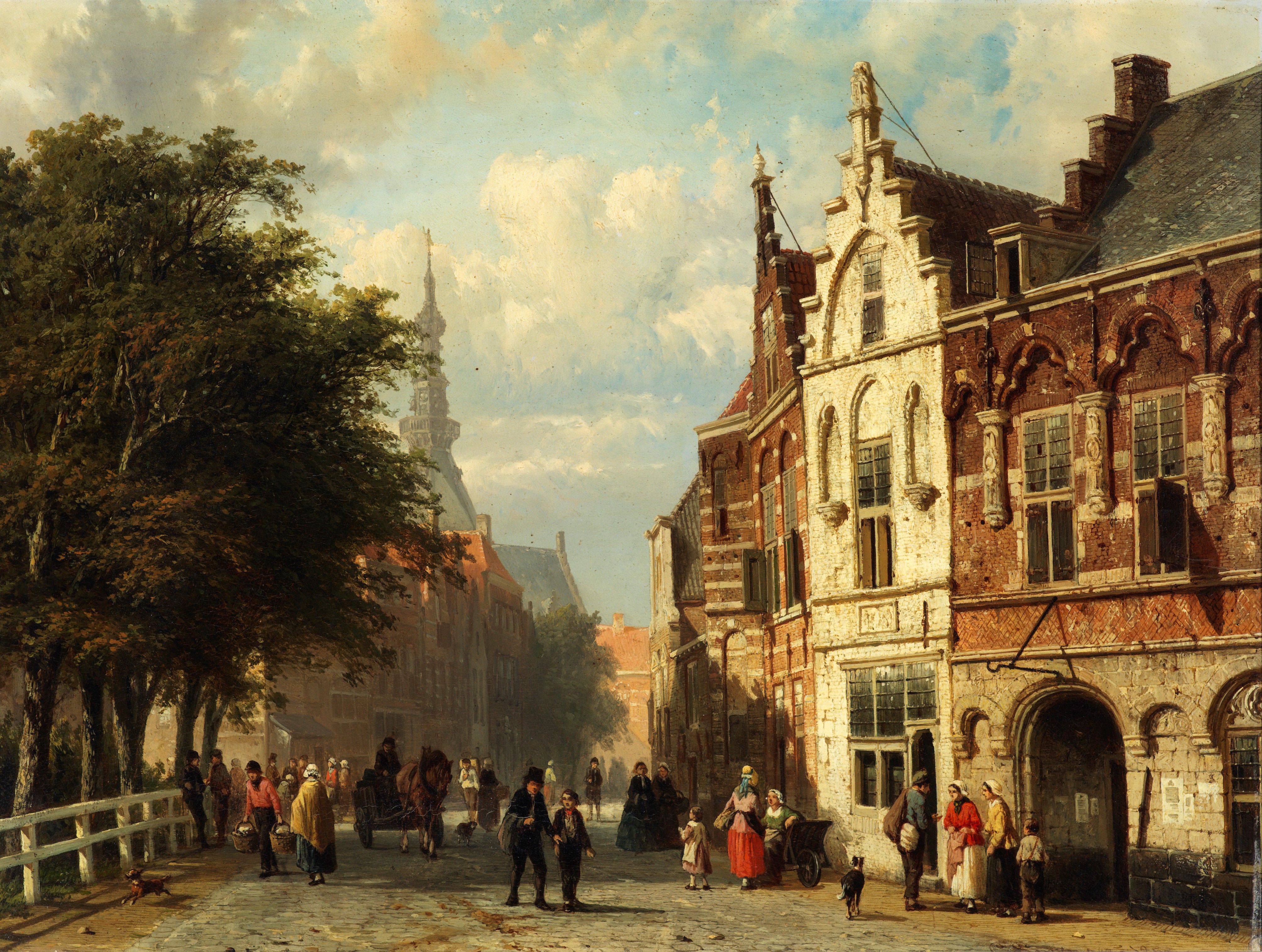 5. Cornelis Springer, Veduta d’Olanda, olio su tavola, 1850