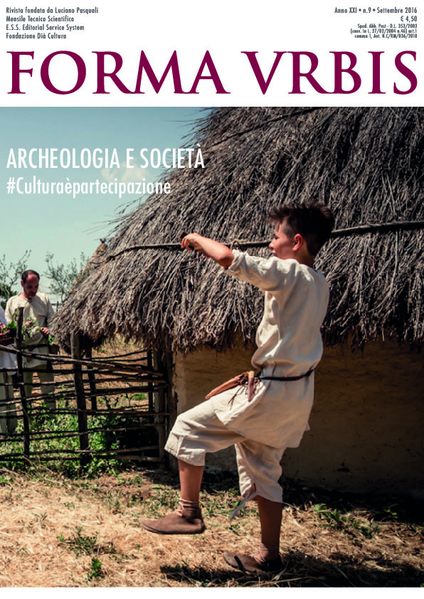 Cover Archeologia e società Forma Urbis settembre 2016